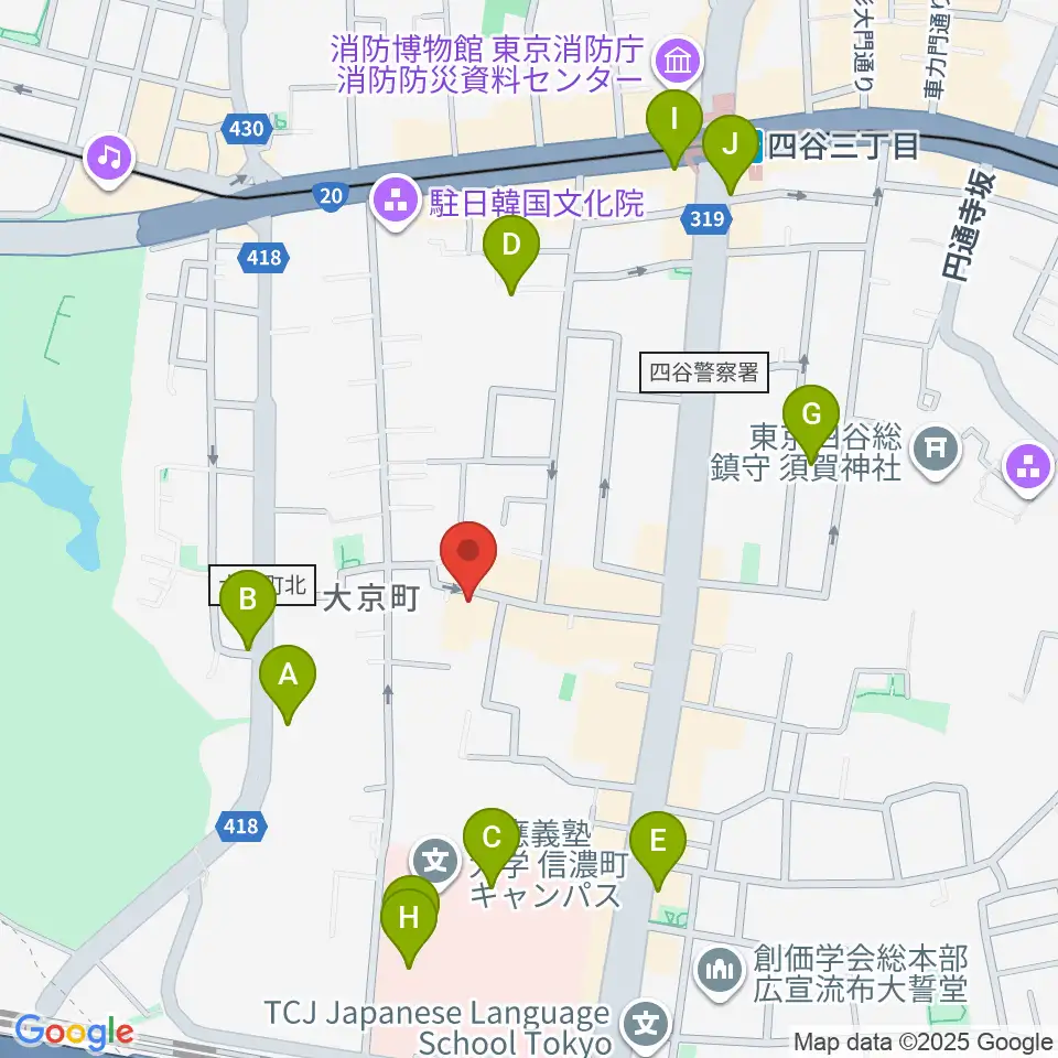 アートコンプレックスセンター周辺のカフェ一覧地図