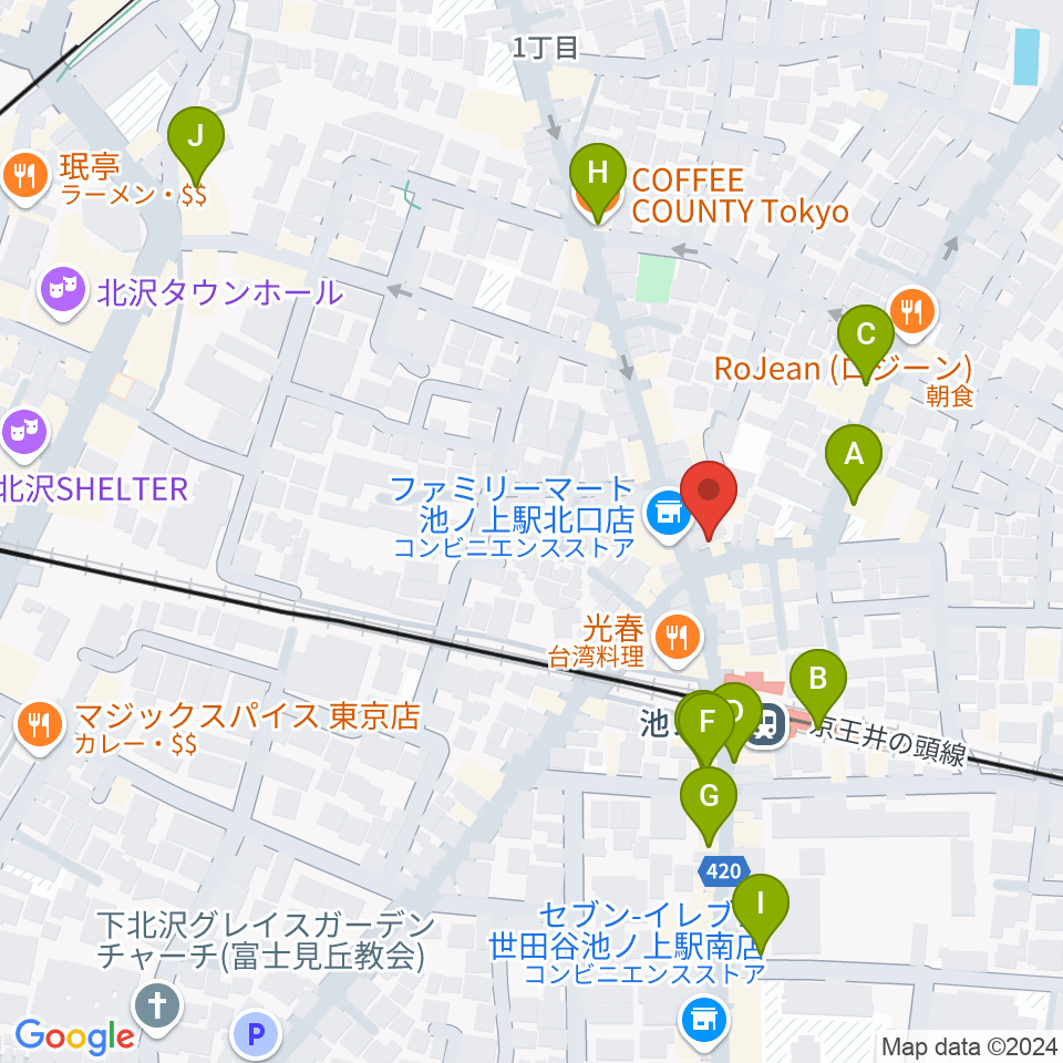 あ～とすぺ～すMASUO周辺のカフェ一覧地図