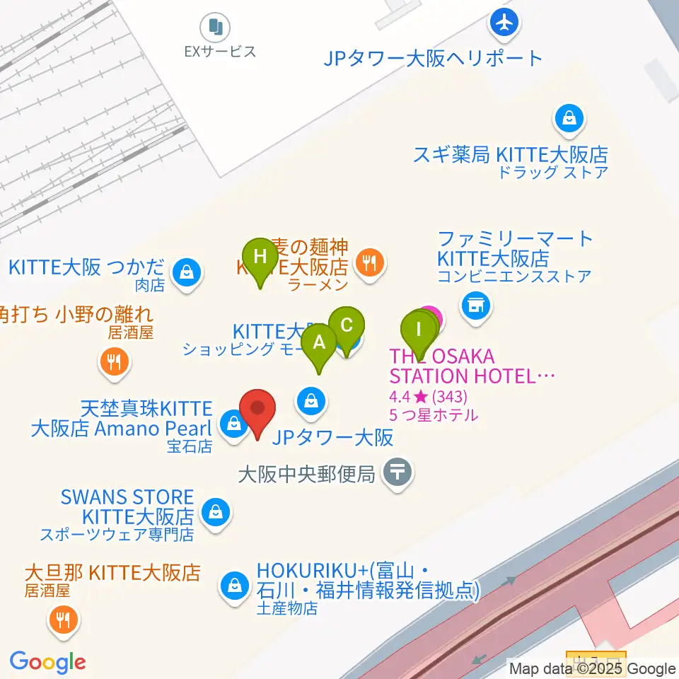 SkyシアターMBS周辺のカフェ一覧地図