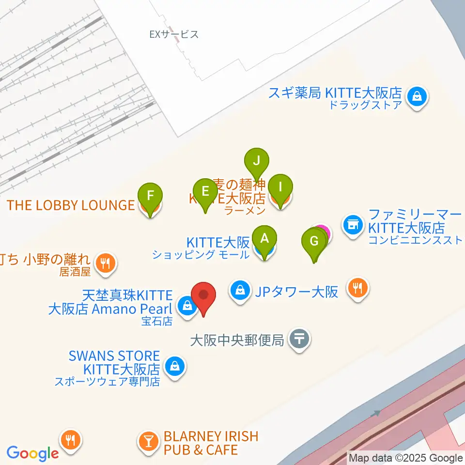 SkyシアターMBS周辺のカフェ一覧地図