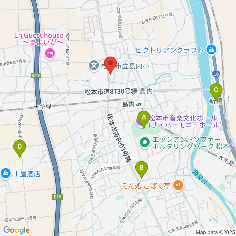 ミュージックプラザオグチ島内店周辺のカフェ一覧地図
