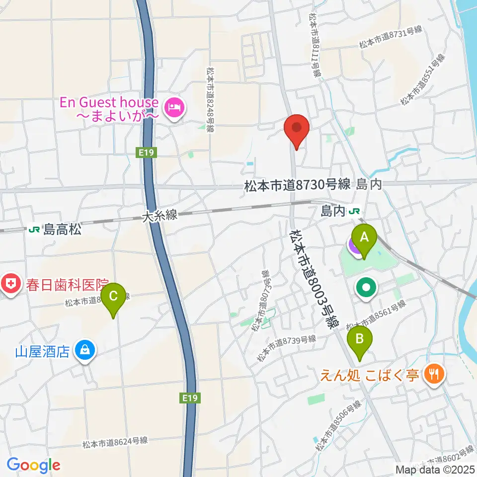 ミュージックプラザオグチ島内店周辺のカフェ一覧地図