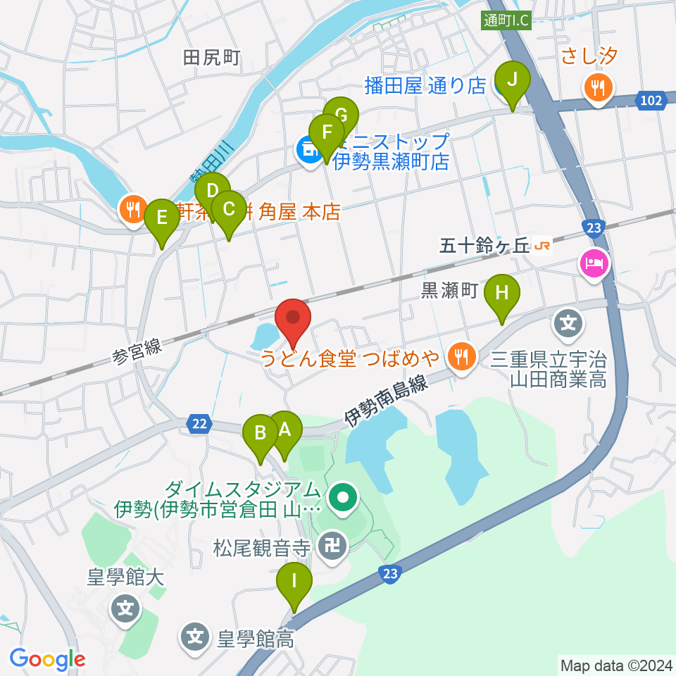 いせトピア周辺のカフェ一覧地図