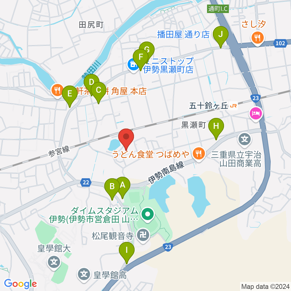 いせトピア周辺のカフェ一覧地図