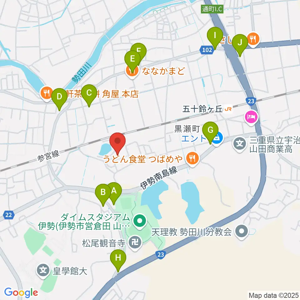 いせトピア周辺のカフェ一覧地図
