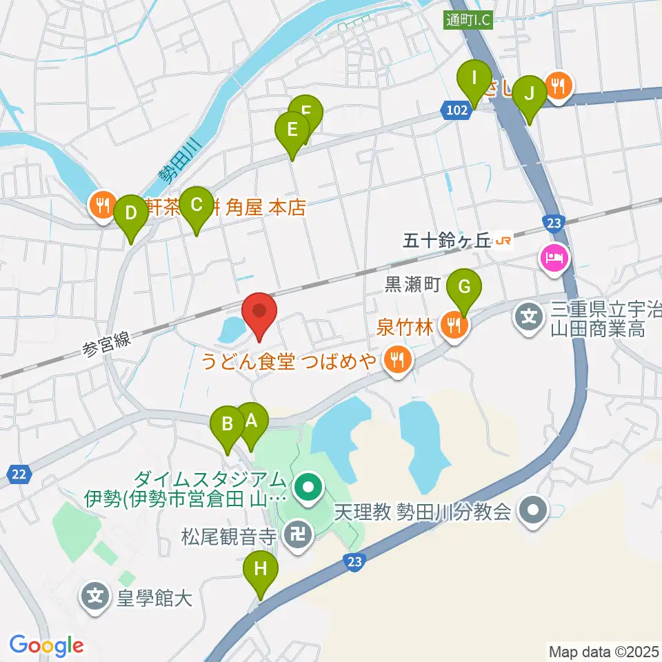 いせトピア周辺のカフェ一覧地図