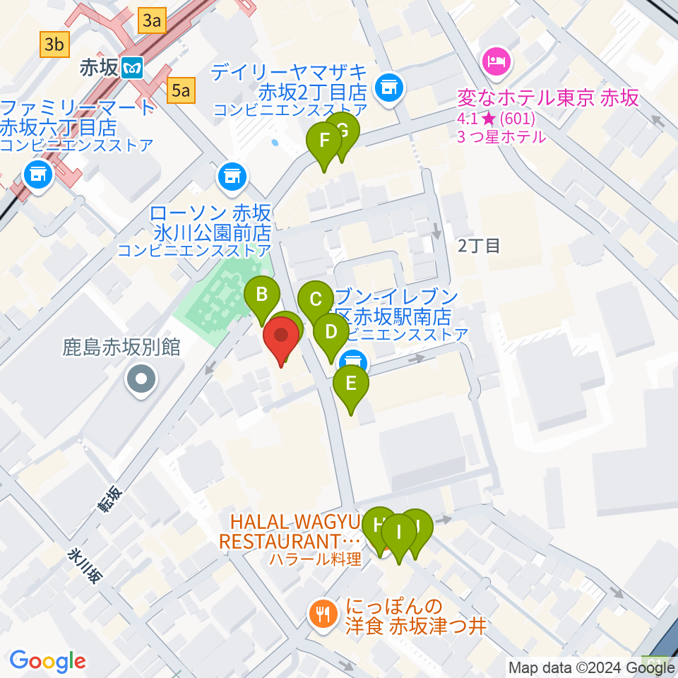 赤坂B flat周辺のカフェ一覧地図