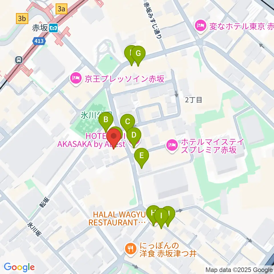赤坂B flat周辺のカフェ一覧地図