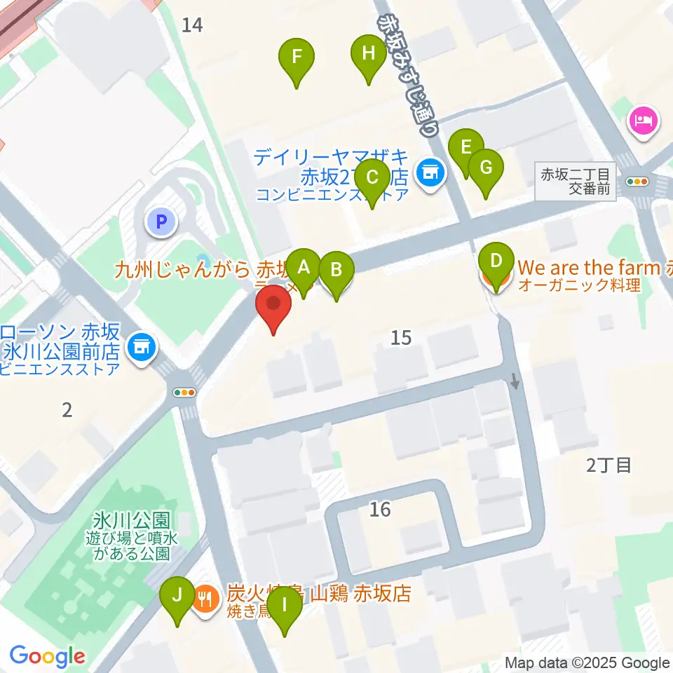 赤坂G's bar周辺のカフェ一覧地図
