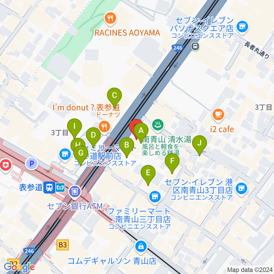 表参道ジャズバード周辺のカフェ一覧地図