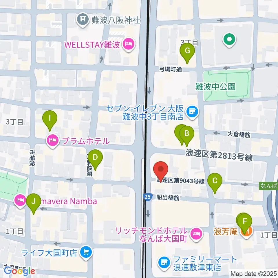 OMCグランドピアノスタジオ周辺のカフェ一覧地図