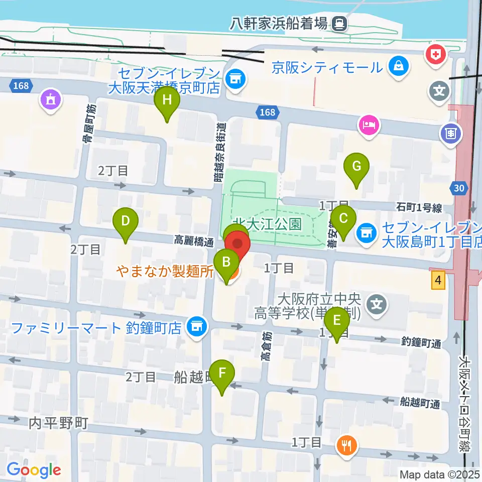 青山ハープ大阪ショールーム周辺のカフェ一覧地図