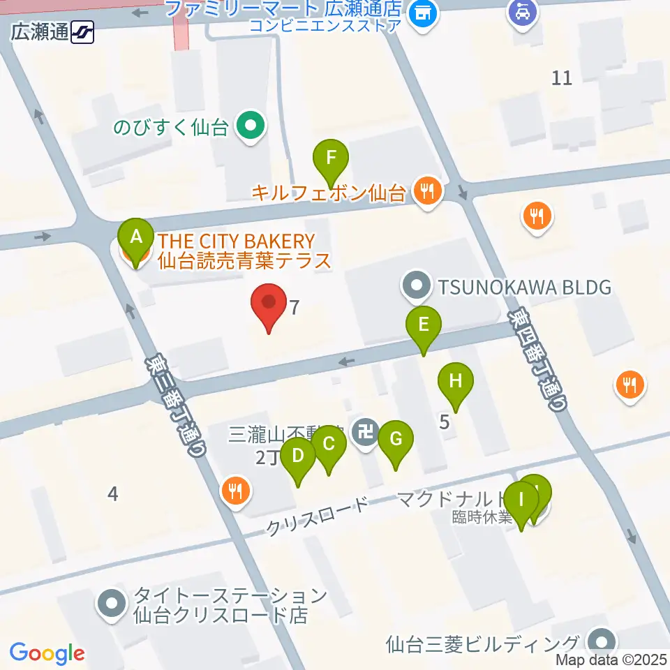 仙台enn 2nd・enn 3rd周辺のカフェ一覧地図