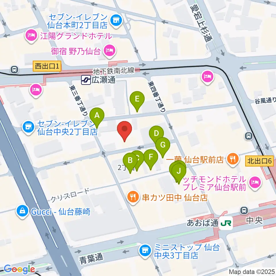 仙台enn 2nd・enn 3rd周辺のカフェ一覧地図