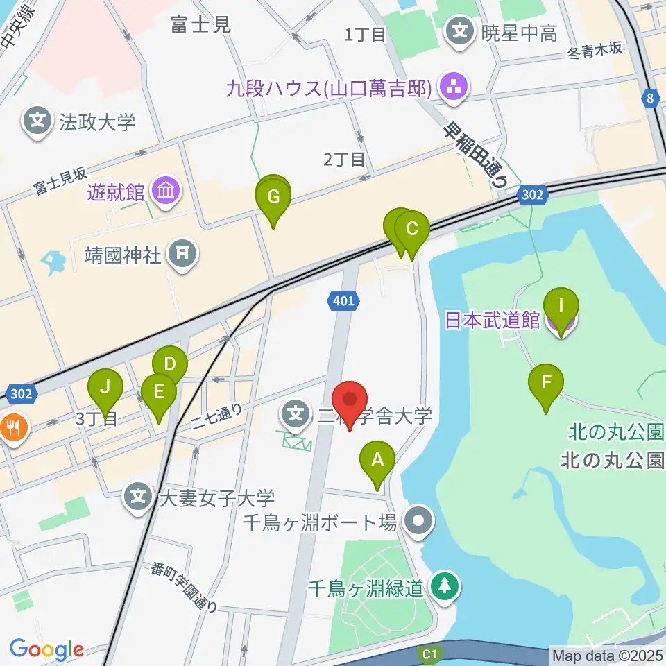 イタリア文化会館 アニェッリホール周辺のカフェ一覧地図