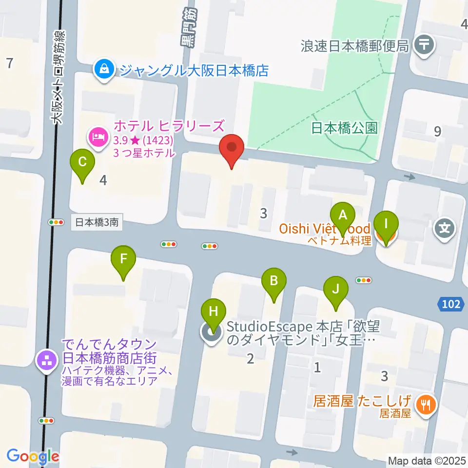 インディペンデントシアター1st周辺のカフェ一覧地図