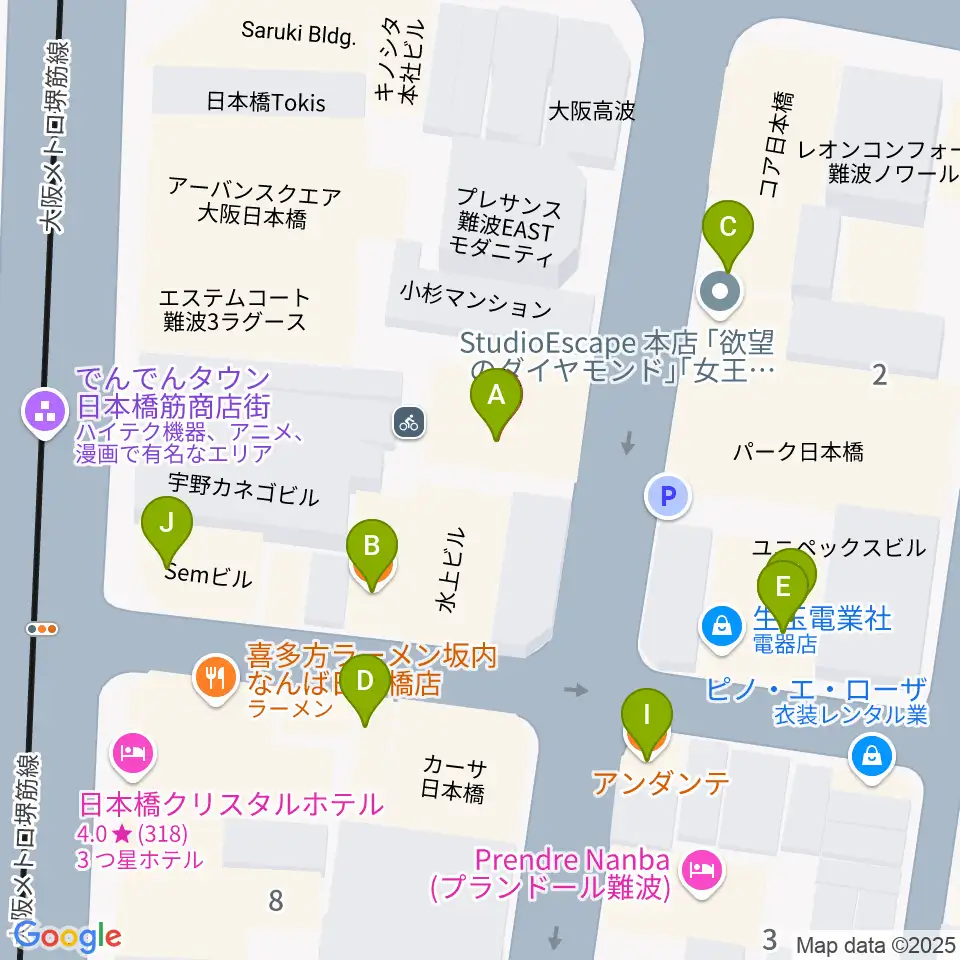 インディペンデントシアター2nd周辺のカフェ一覧地図