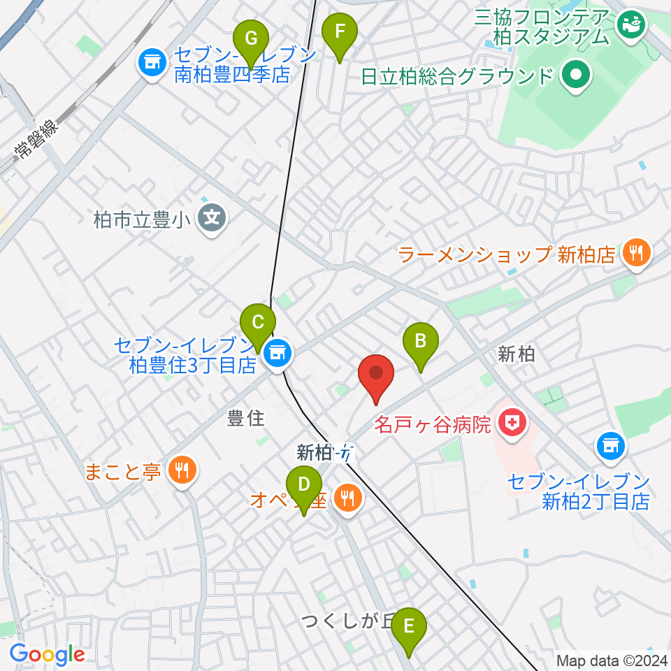 新柏パタータ周辺のカフェ一覧地図