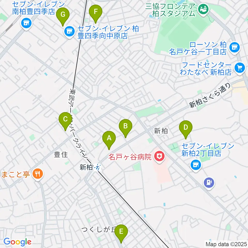 新柏パタータ周辺のカフェ一覧地図