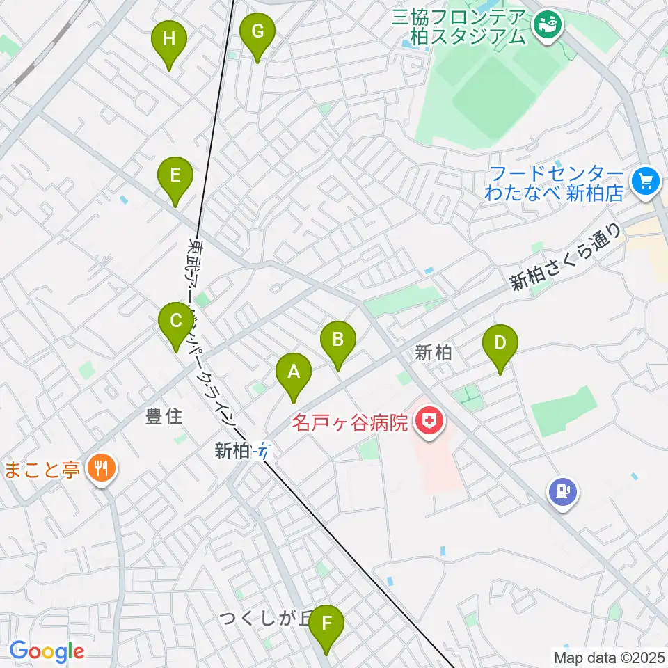 新柏パタータ周辺のカフェ一覧地図