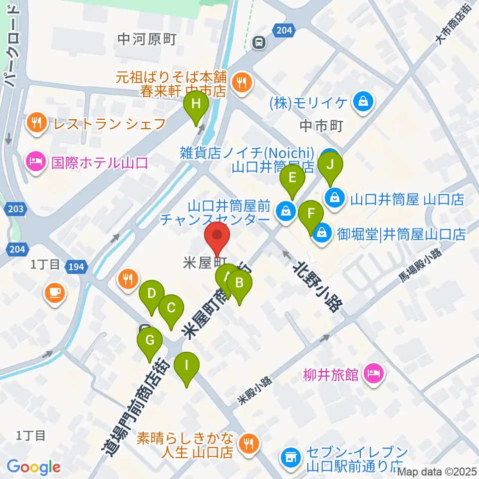 グランドミック三好屋楽器周辺のカフェ一覧地図