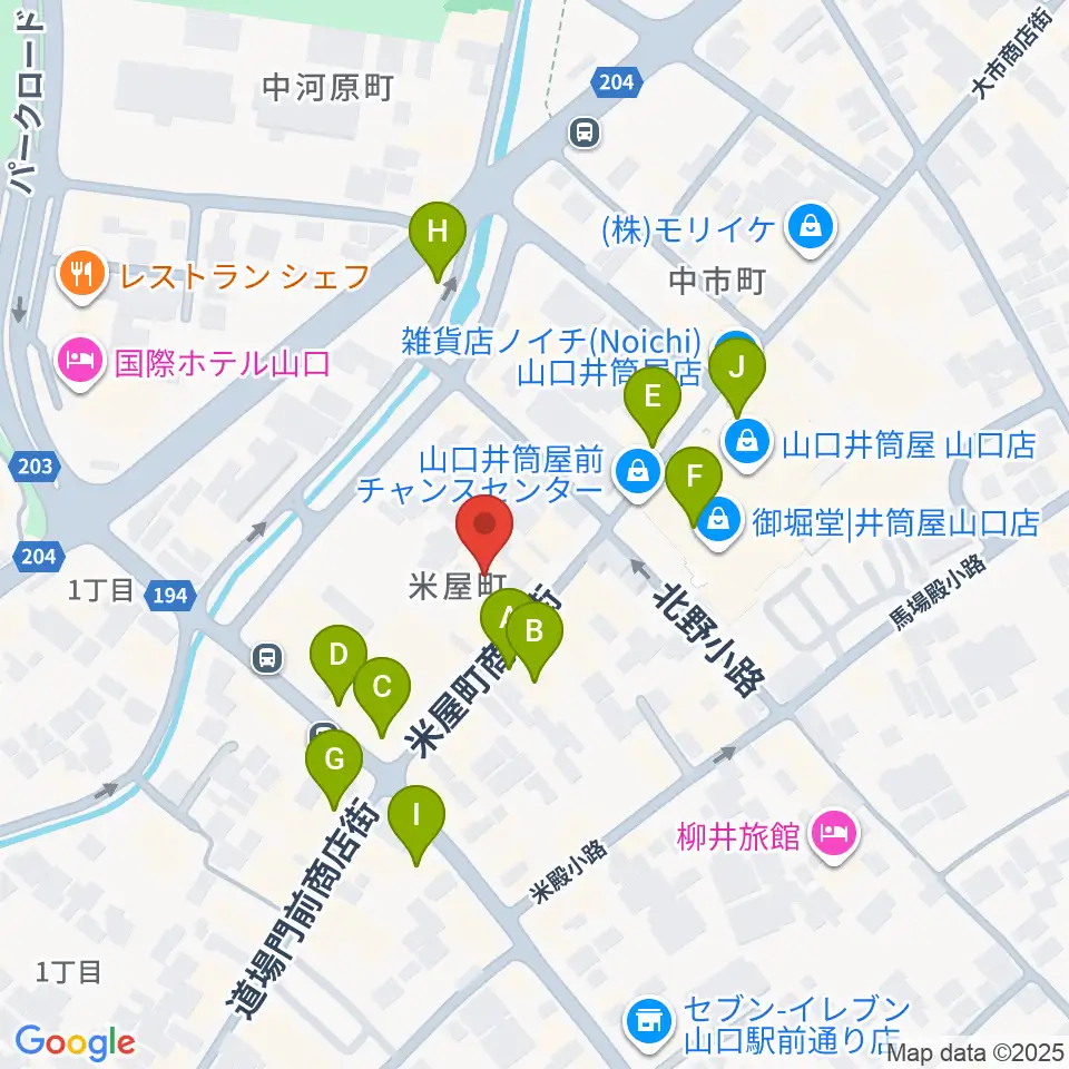 グランドミック三好屋楽器周辺のカフェ一覧地図