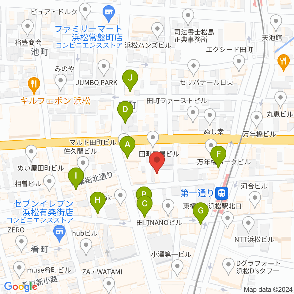 浜松ハァーミットドルフィン周辺のカフェ一覧地図