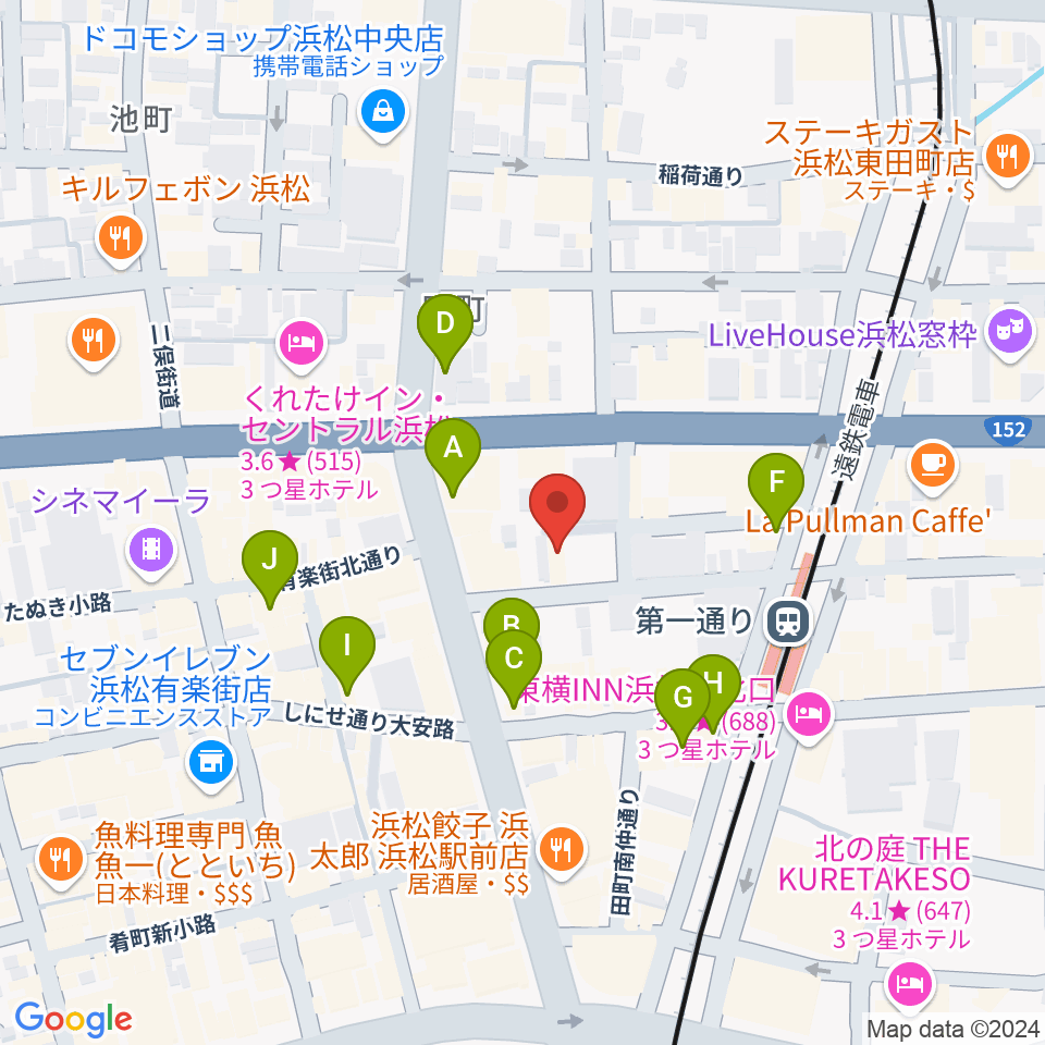 浜松ハァーミットドルフィン周辺のカフェ一覧地図