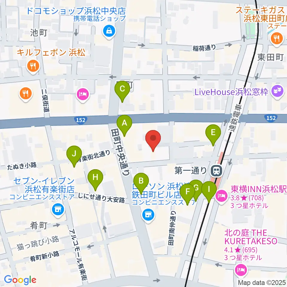 浜松ハァーミットドルフィン周辺のカフェ一覧地図