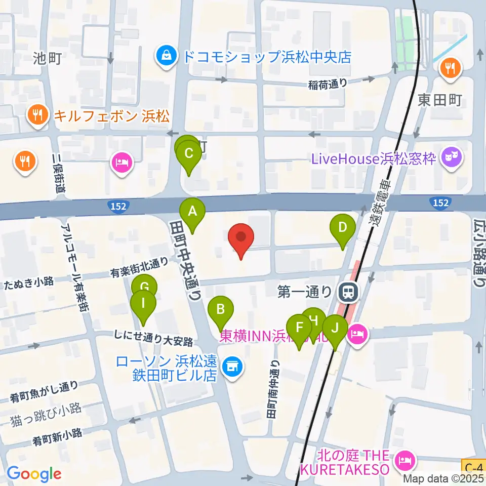浜松ハァーミットドルフィン周辺のカフェ一覧地図