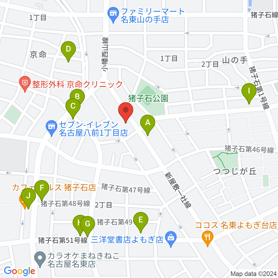 うりんこ劇場周辺のカフェ一覧地図