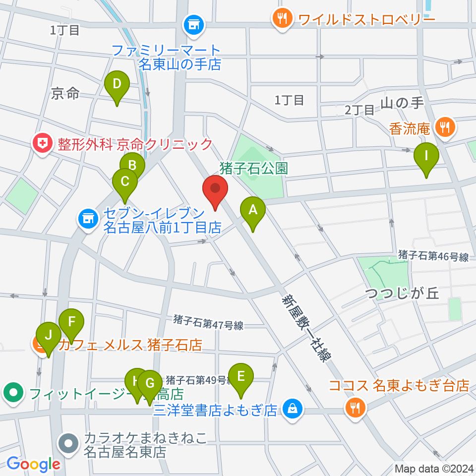 うりんこ劇場周辺のカフェ一覧地図