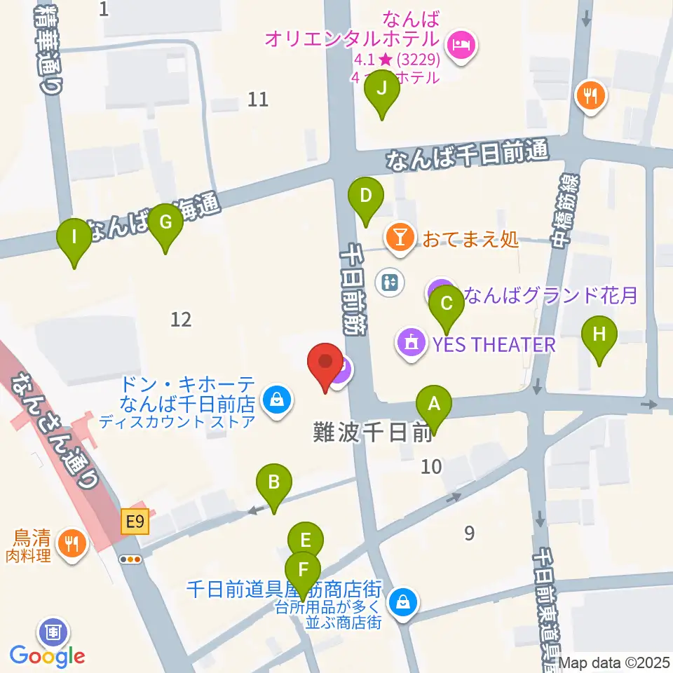 よしもと漫才劇場周辺のカフェ一覧地図