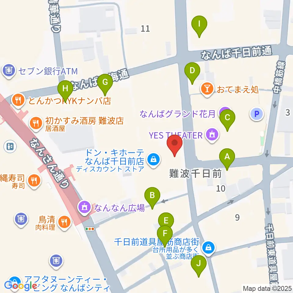 よしもと漫才劇場周辺のカフェ一覧地図