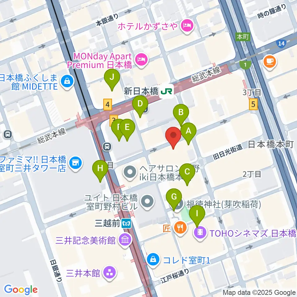 お江戸日本橋亭[休館中]周辺のカフェ一覧地図