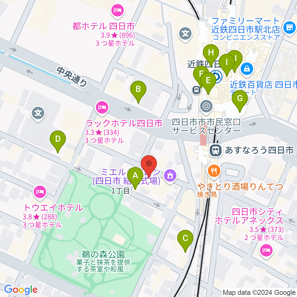 四日市ビージェイ周辺のカフェ一覧地図