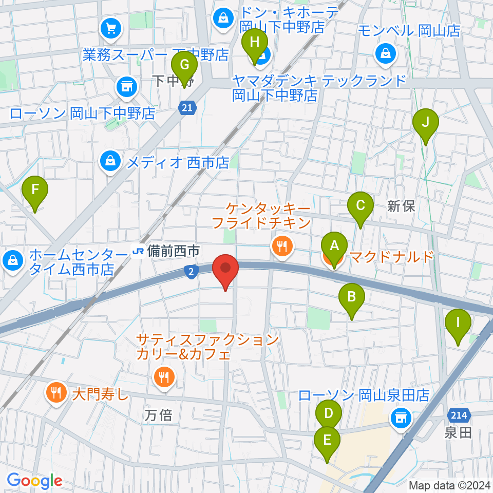 喜多商事株式会社周辺のカフェ一覧地図