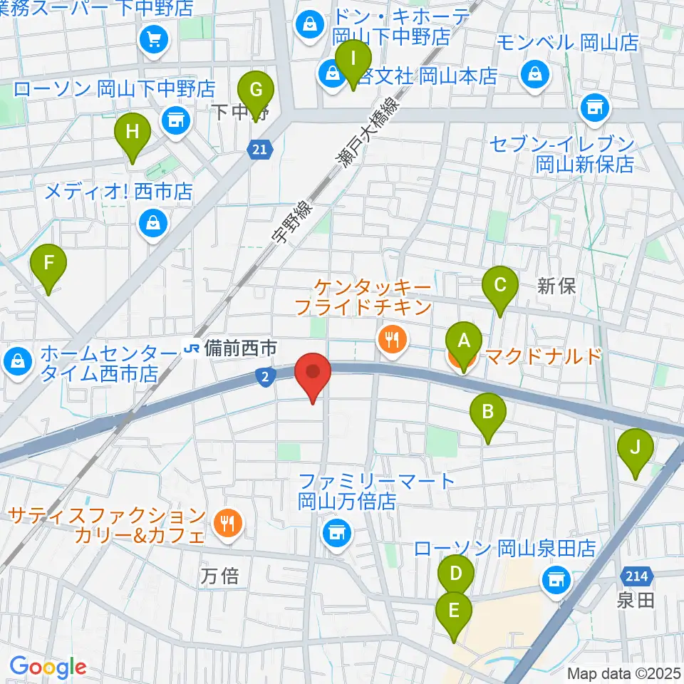 喜多商事株式会社周辺のカフェ一覧地図