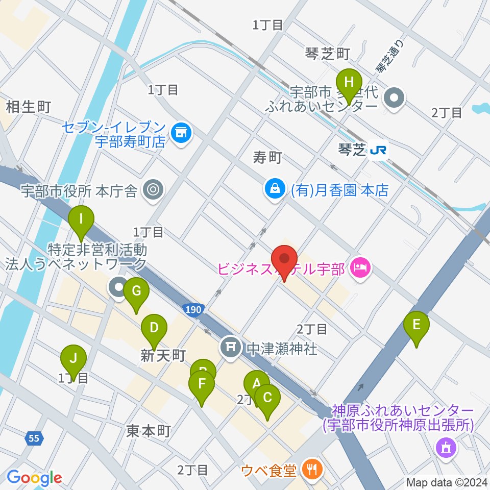 ピアノイン ステラ周辺のカフェ一覧地図