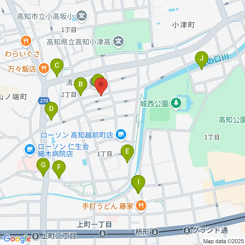 南四国ピアノ販売周辺のカフェ一覧地図