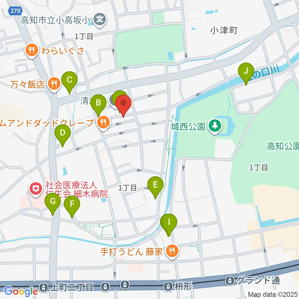南四国ピアノ販売周辺のカフェ一覧地図