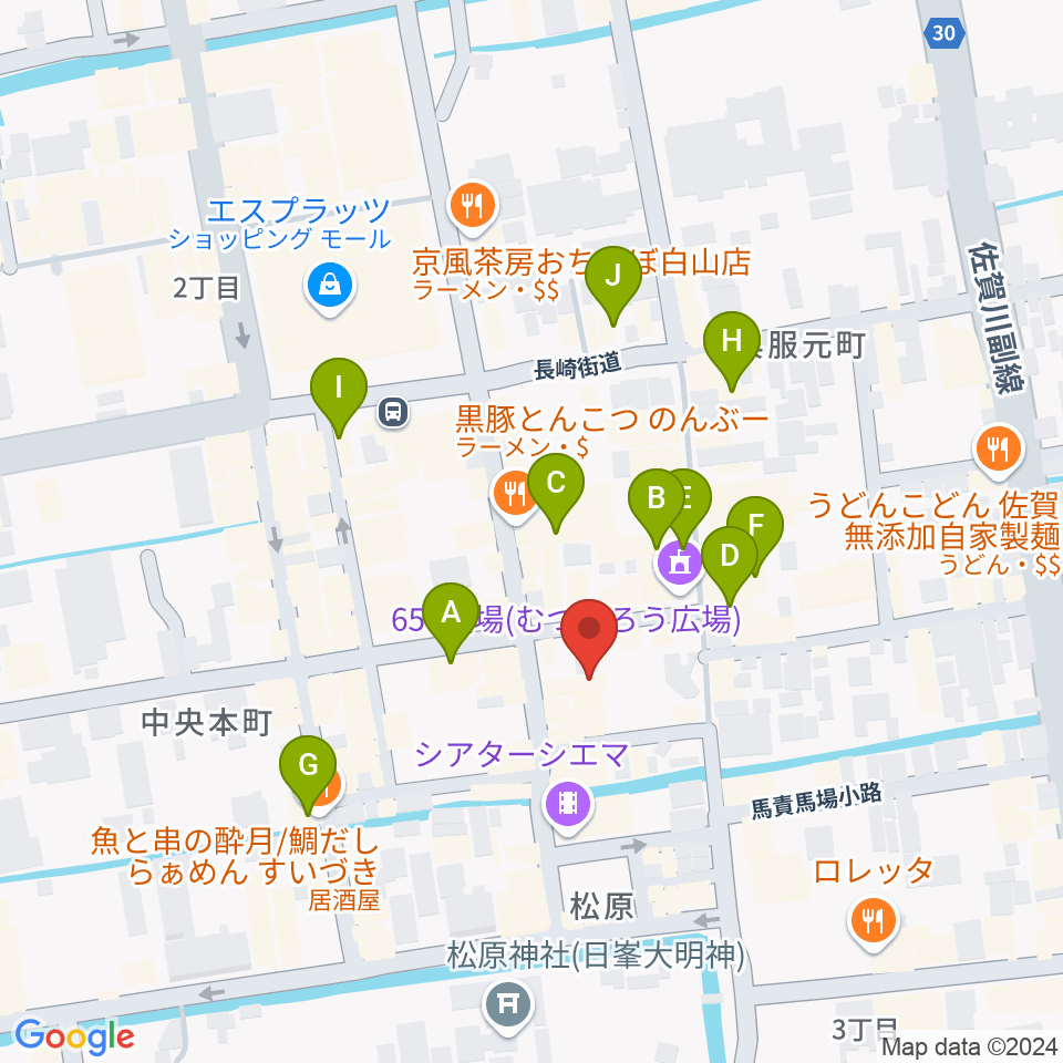 LIVE BAR 雷神周辺のカフェ一覧地図