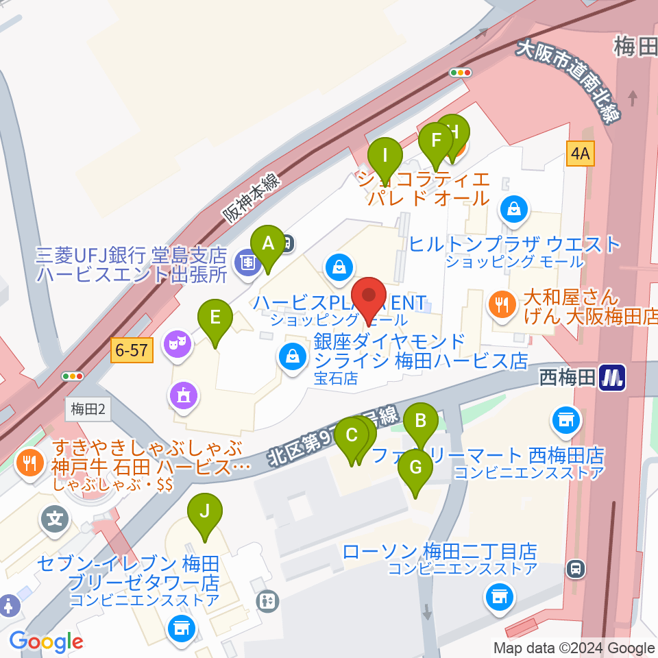 大阪四季劇場 周辺のカフェ一覧マップ