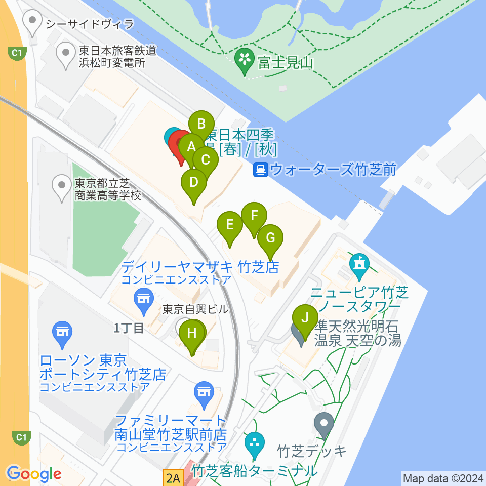 JR東日本四季劇場［春］周辺のカフェ一覧地図