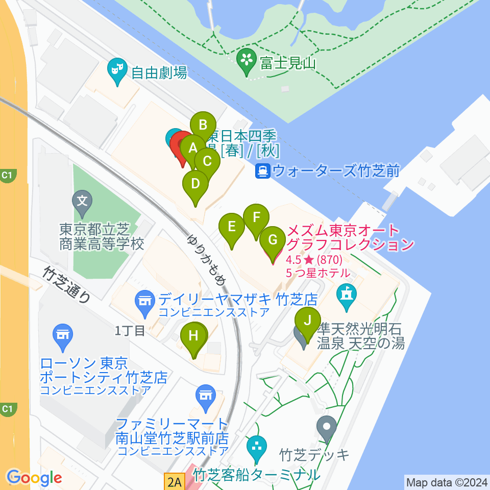 JR東日本四季劇場［春］周辺のカフェ一覧地図