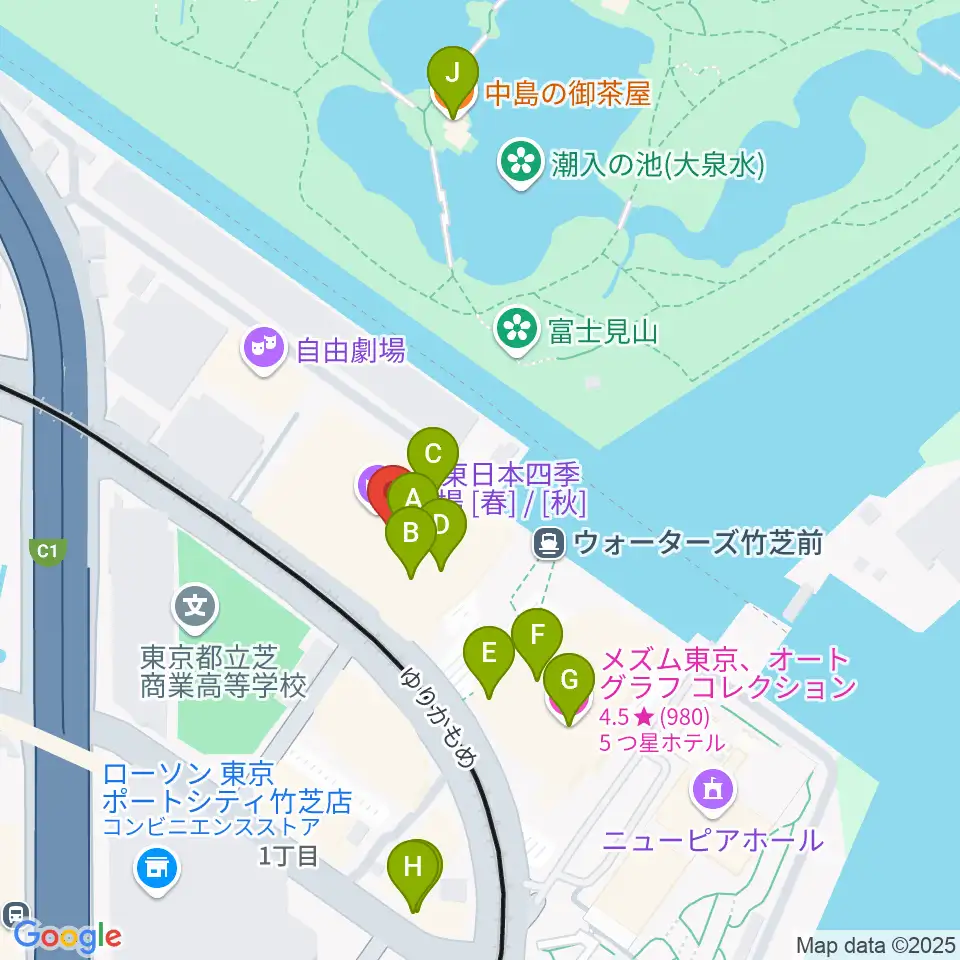 JR東日本四季劇場［春］周辺のカフェ一覧地図