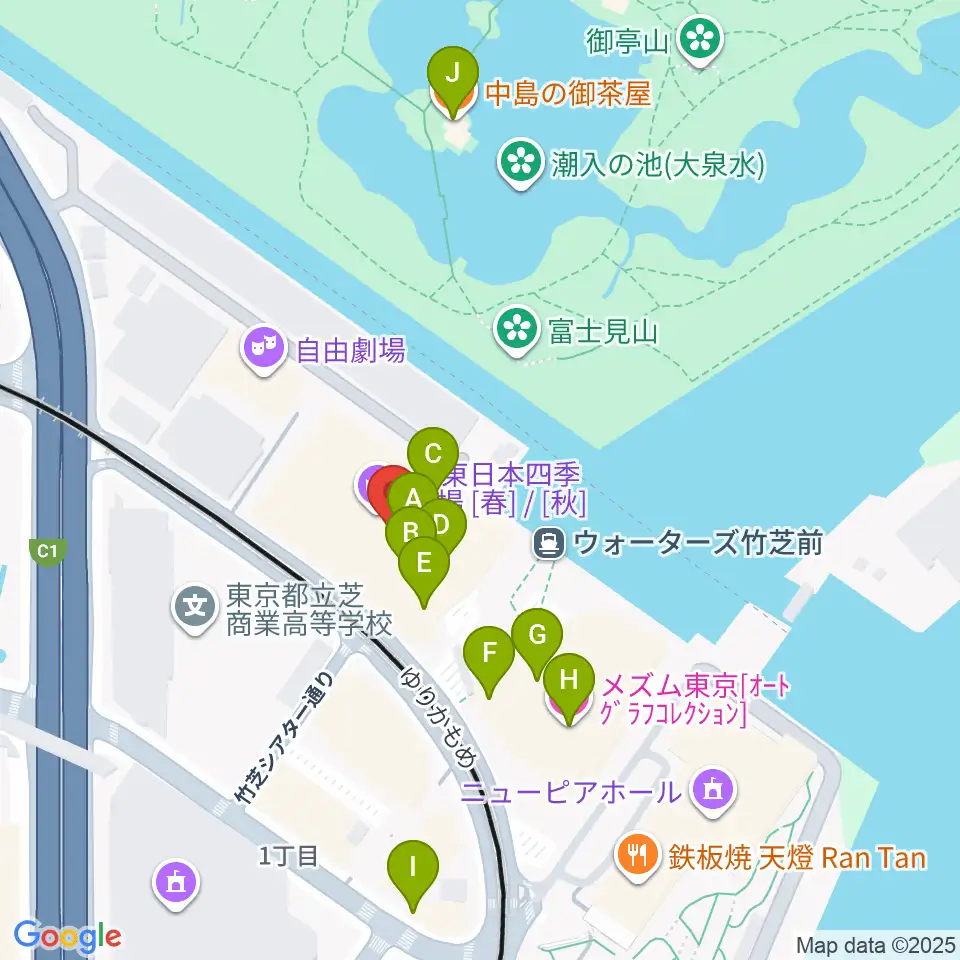 JR東日本四季劇場［春］周辺のカフェ一覧地図