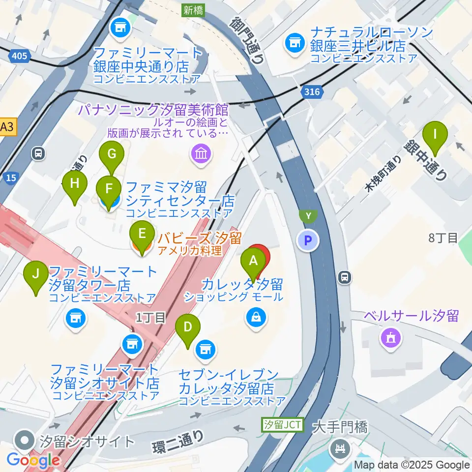 電通四季劇場［海］周辺のカフェ一覧地図