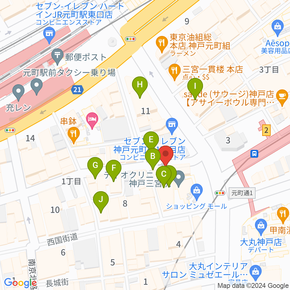 ジャズ喫茶JamJam周辺のカフェ一覧地図