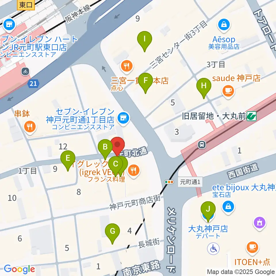 ジャズ喫茶JamJam周辺のカフェ一覧地図
